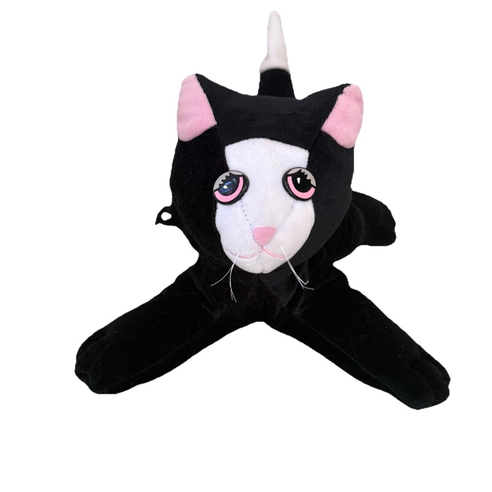 Tonka Pound Purries Black Cat Plush Large 15” Long Stuffed Animal Toy Vintage